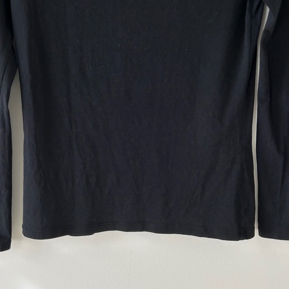 Splash Cotton Black Crewneck Tee Long Sleeve Top - Picture 15 of 16